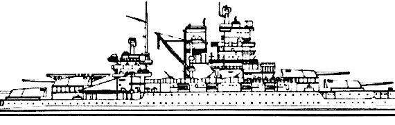 Боевой корабль USS BB-41 Mississippi 1941 [Battleship] - чертежи, габариты, рисунки